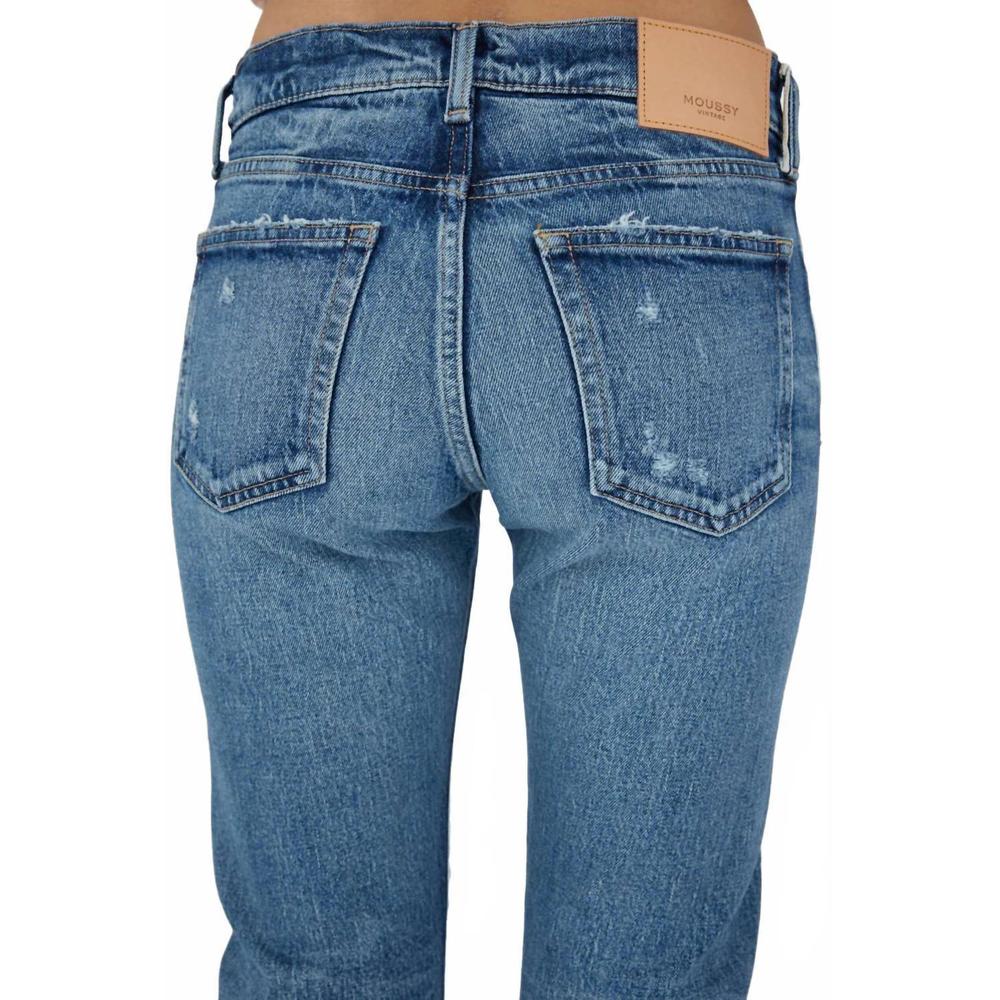 NEW MOUSSY mallard slim straight jeans in dark blue - Picture 6 of 10